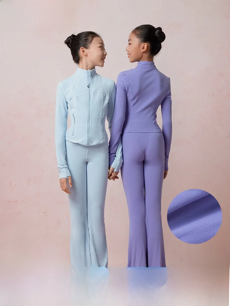 baiyu-conjunto-de-traje-de-baile-para-ninos-ropa-de-baile-de-ballet-con-forro-de-fce-deporte-de-practica-calido-top-de-baile-a-rayas-pantalones