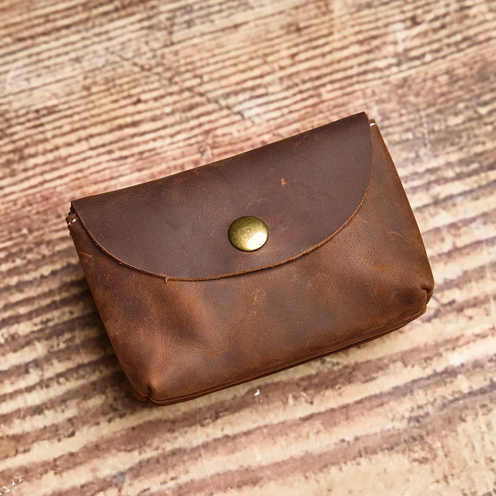 NUPUGOO Echtes Leder Retro Geldbörse männer Doppel Brieftasche Kleine Karte Tasche Männer Und Frauen Universal Münze Schlüssel Tasche – Detail 8