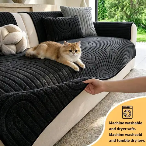 1PC-Annual ring jacquard pattern sofa cushion, suitable for modern living rooms, Pet Friendly, Scratch Resistant, Non‑slip