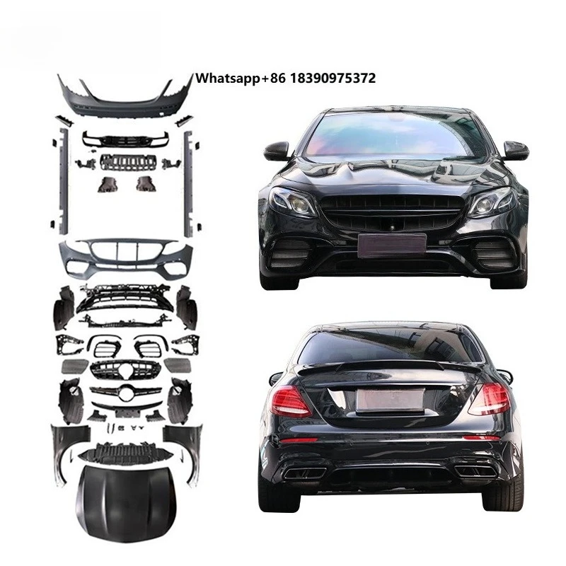 

For 2017-2020 E Class W213 Normal Upgrade Wide E63 A-MG Bodykit Bumper Grille Diffuser Exhaust Tip Hood Fender Side Skirt