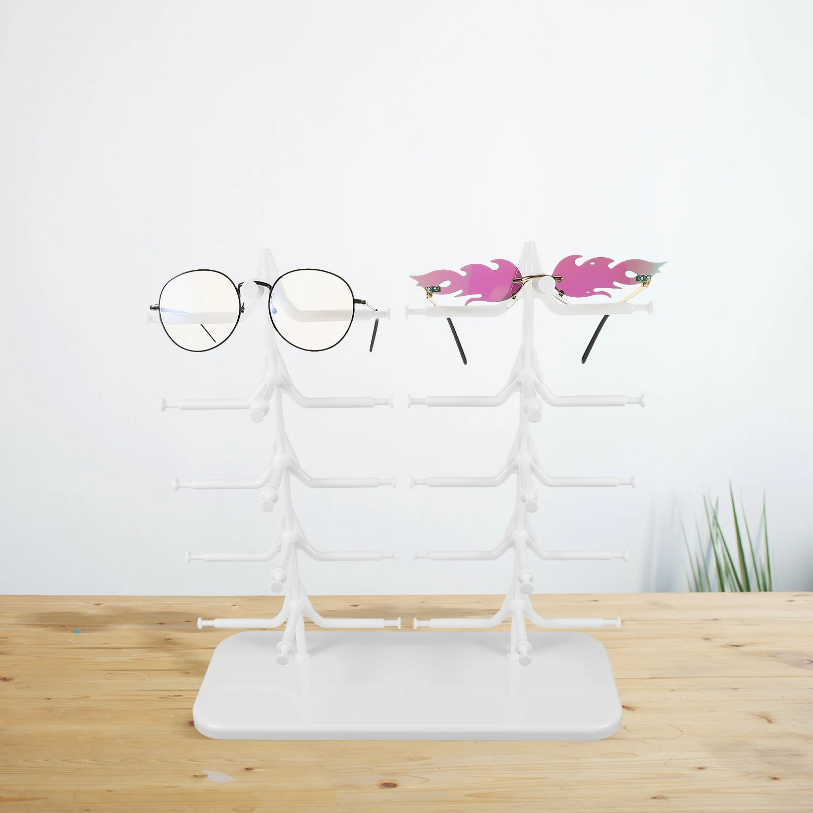 

Sunglasses Display Rack Holder For Eyeglasses Organizer Transparent Abs Material Space Saving Desktop Stand Stable Base
