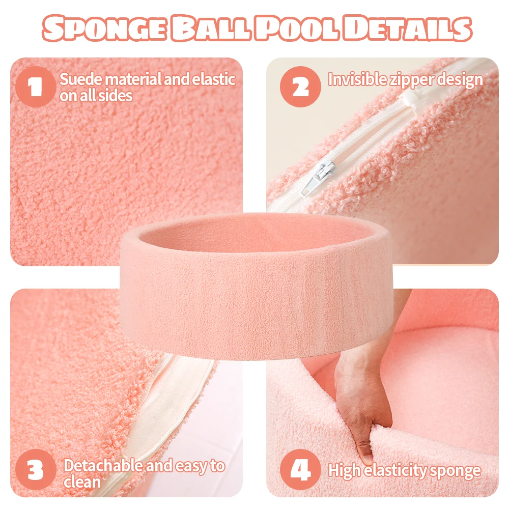 1PC 90 centimetri di Spessore Palla di Spugna Pit Tessuto di Velluto Lavabile Grande Parco Piscina di Palline per I Più Piccoli Giochi Interni ed Esterni e Regalo Dei Bambini