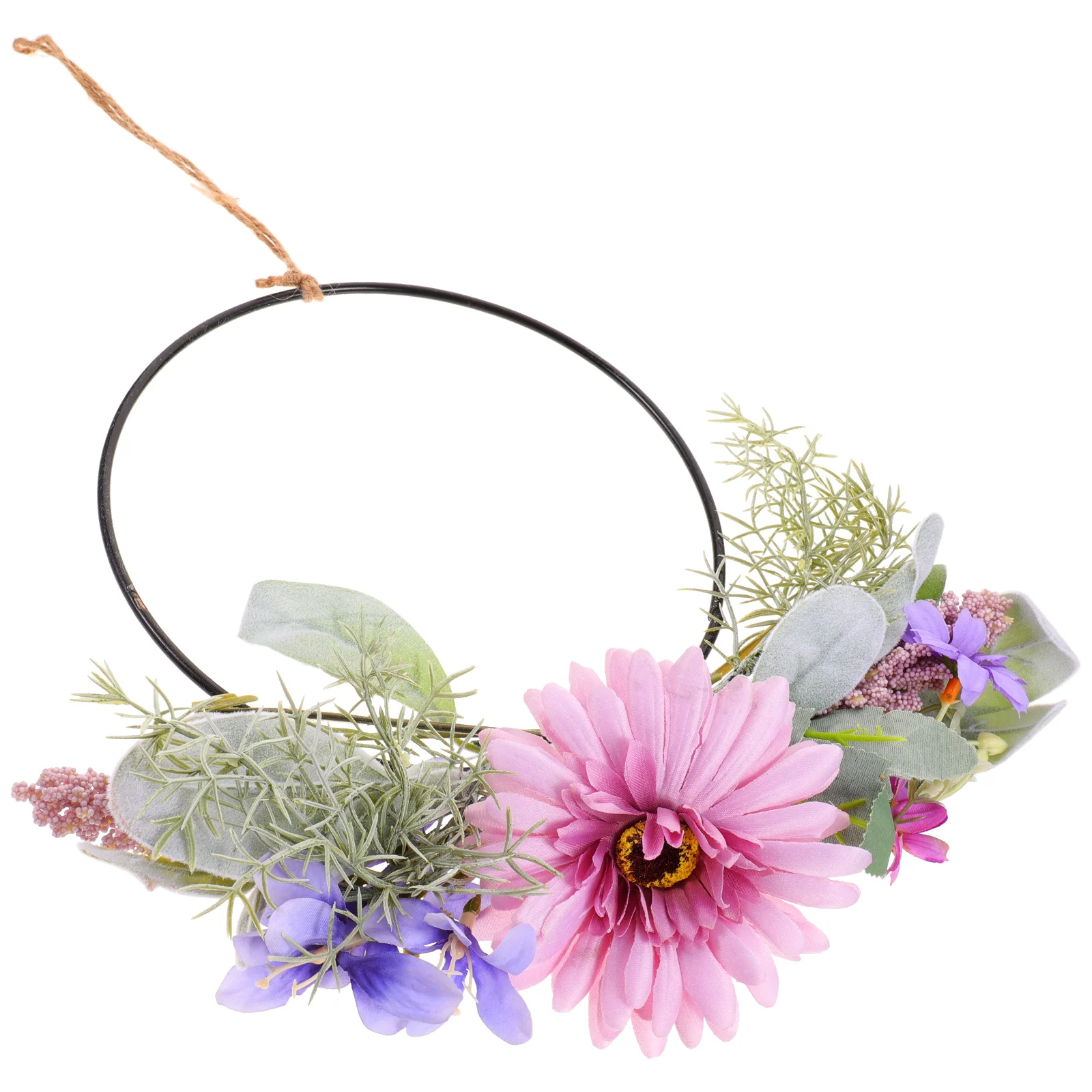 

Artificial Flower Wreath Spring Garland Hanging Decor for Door Wall Holiday Party Indoor Outdoor Farmhouse Decor