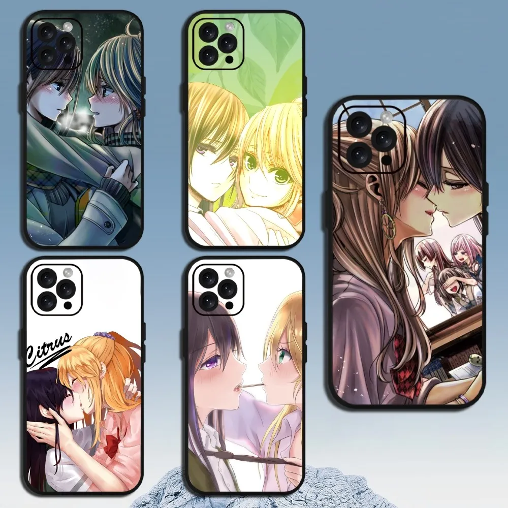 lesbian Anime Citrus Yuzu Aihara Mei  Phone Case For iPhone Mini 11 12 13 14 15 Pro XS Max X Plus SE XR Shell