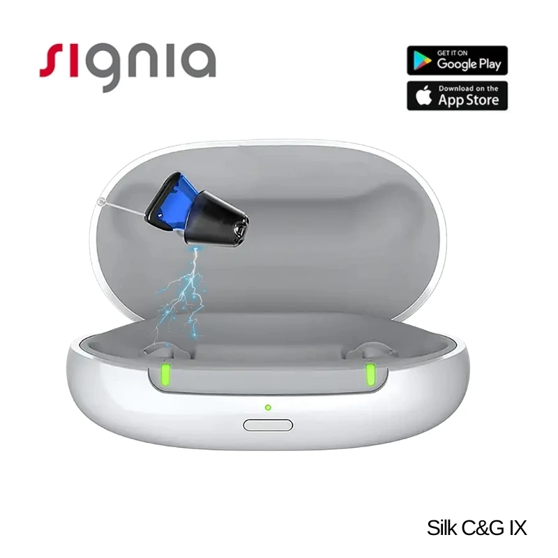 Signia Silk C&G IX Digital Hearing Aids 85dB Rechargeable Computer Programmable IP68 Waterproof for Moderate Hearing Loss