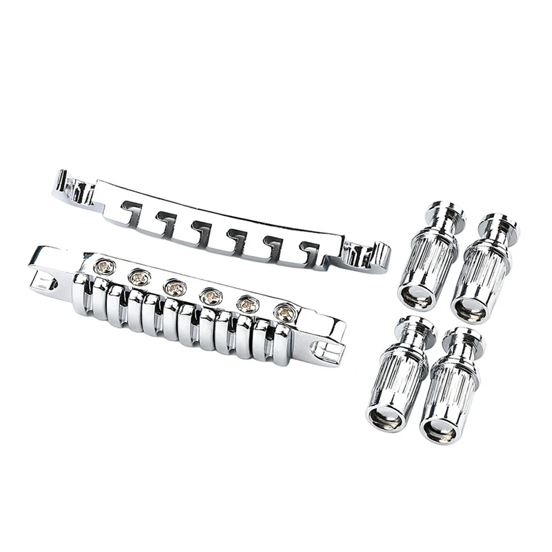 Tune-O-Matic Electric Guitar Bridge +Guitar Stop Bar Tailpiece With Anchors And Studs For LP SG Guitars Chrome