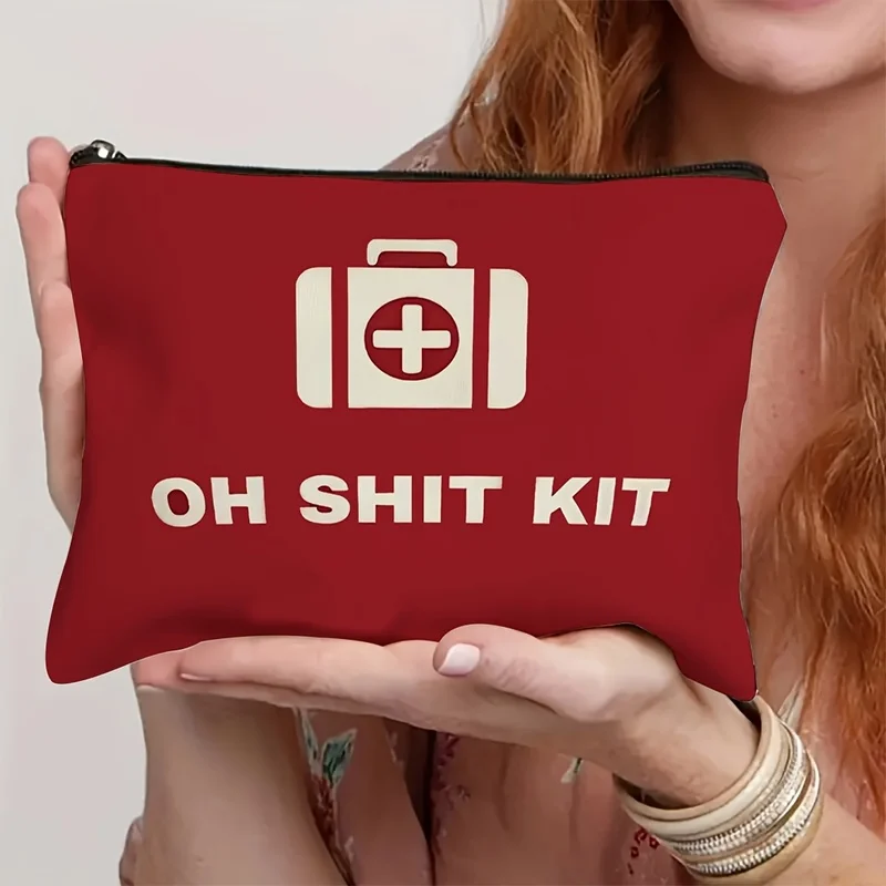 Red emergency makeup kit，Foldable Travel Storage Bag，Suitable for daily essentials，Holiday、Great gifts for friendship and welcom