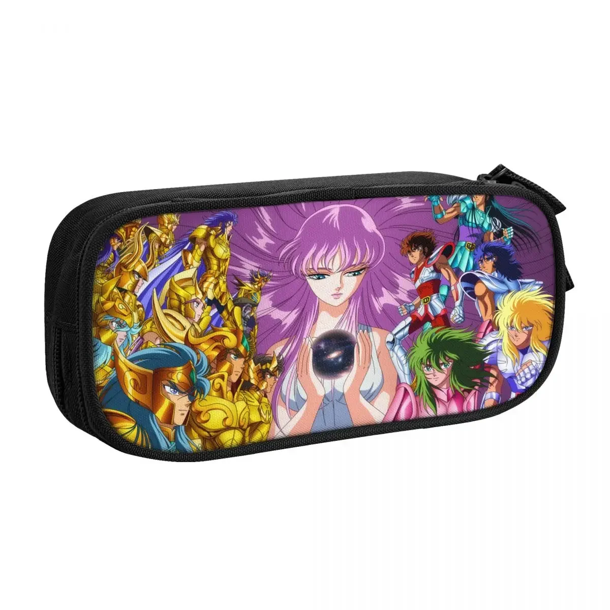 

Anime Saint Seiya Big Capacity Pencil Pen Case Office College School Large Storage Bag Pouch Holder Box Organizer