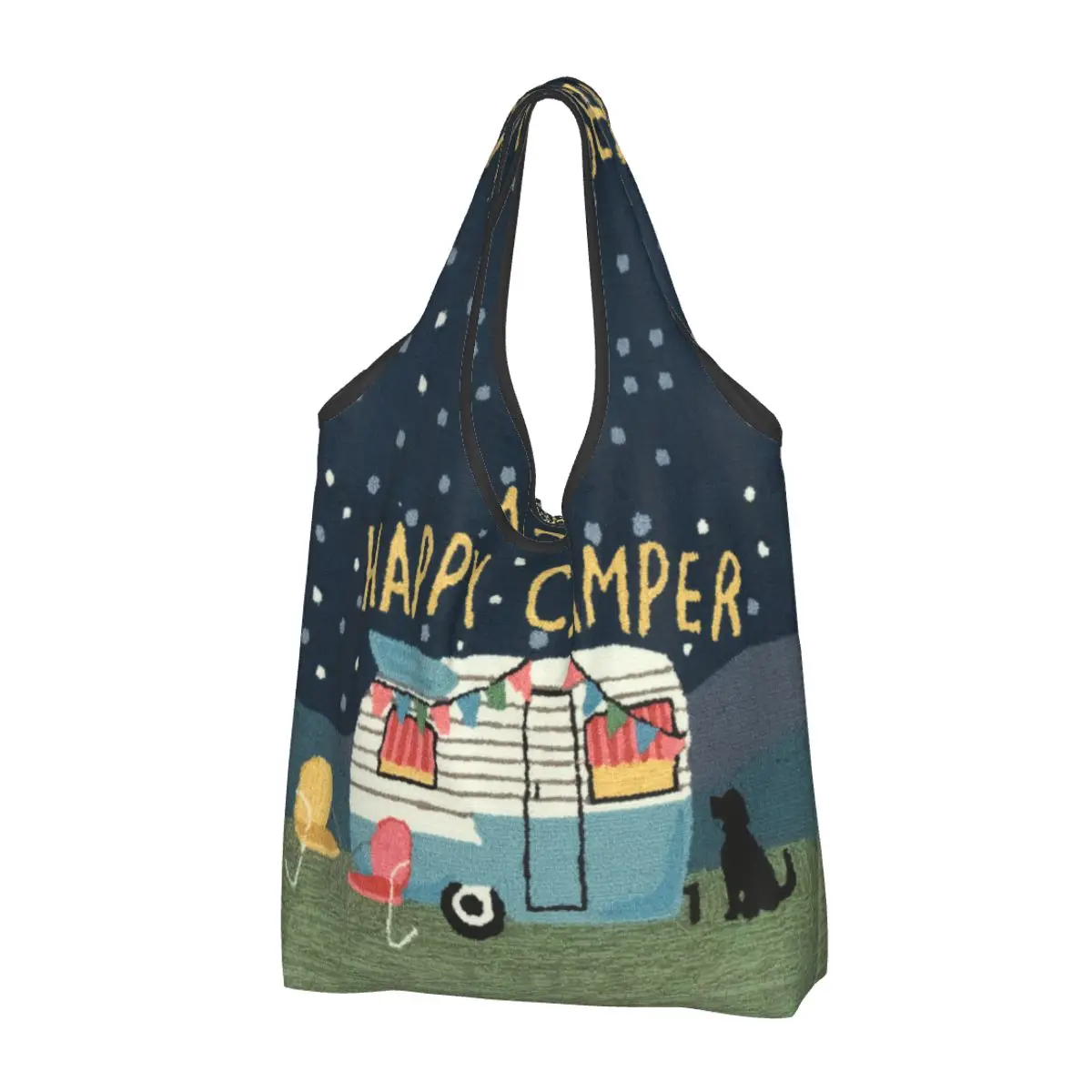 Sac à Main Imprimé Kawaii pour Voyage d'Aventure, Fourre-Tout, Shopping, Portable, Initié, Dessin Animé, Montres, Camping