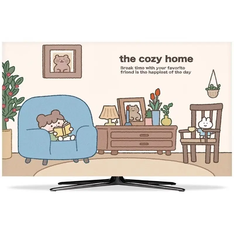 

Cartoon Pattern Light TV Cover, New Design Elastic Dustproof Sunproof Monitor Dust Cover for 30-85 inch Universal TVs,Hot Sale!