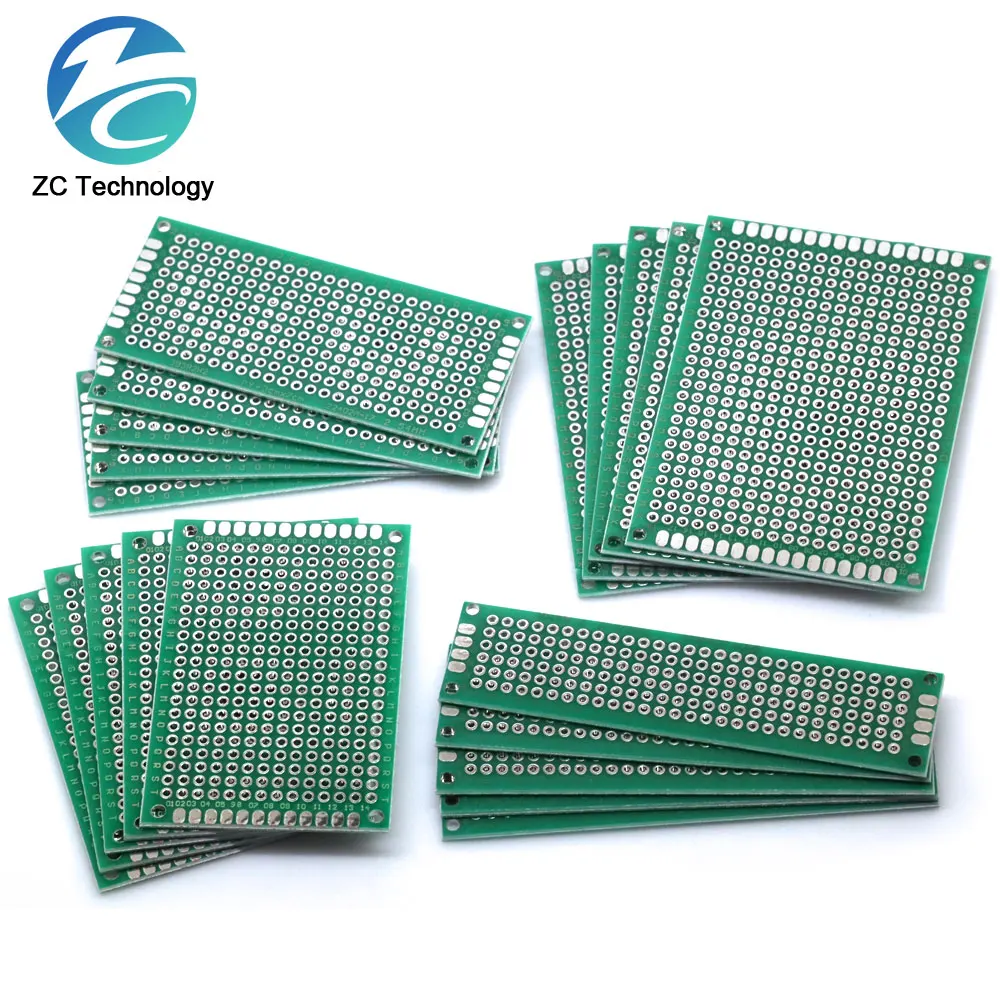 20 pz 5x7 4x6 3x7 2x8cm Double Side prototipo fai da te universale circuito stampato PCB Board Protoboard pcb kit Breadboard Set