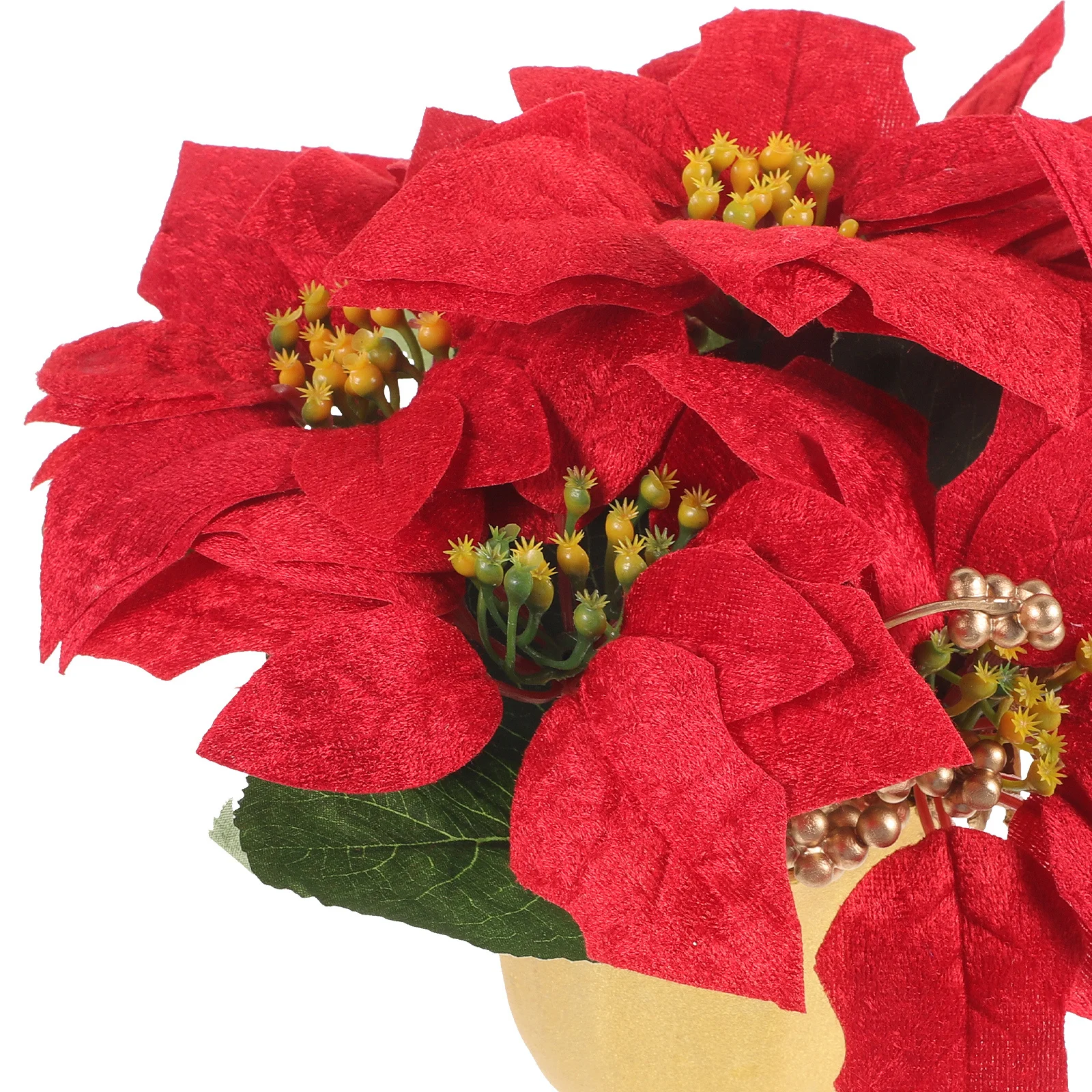 

Christmas Potted Plant Realistic Simulation Red Flower Pot Desktop Ornament Artificial Xmas Decor Festival Decoration