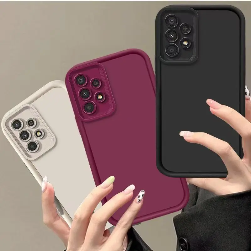 For Samsung Galaxy A73 Phone Case Samsung A72 A53 A52 S A33 A32 A23 A13 Cover Anti Fall Prevention Luxury Candy Matte Soft Cover