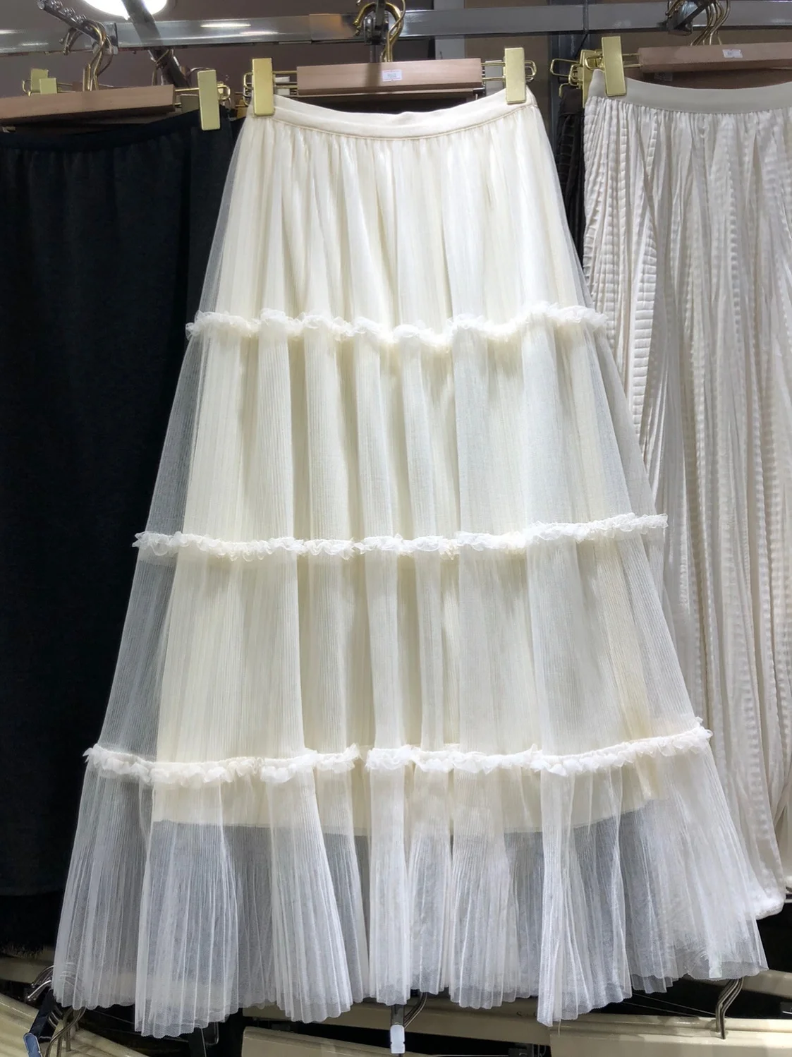 

Французская юбка А-силуэта с высокой талией, расклешенным подолом и кружевом, многослойная, в стиле пэчворк, милая повседневная юбка