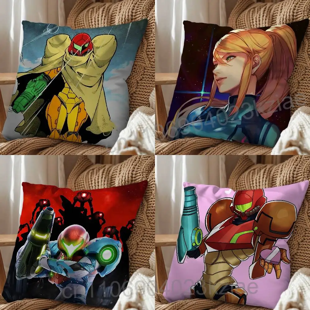 Disclose intelligence Metroid Samus Aran Cushion Cover Suitable For Sofa Car Bedroom Office Cushions Decorative Pillow Case