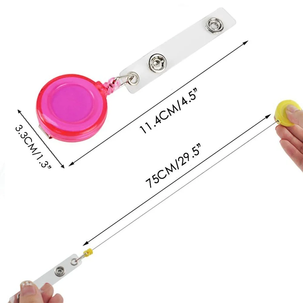 2D 10 Stück transparenter, einziehbarer Ausweishalter • Geeignet für Ausweishalter von Pflegekräften • Mit Gürtelclip • Ausweiskettenclip für Ärzte – Detail 4