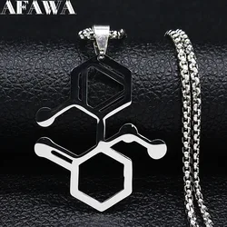 Ketamine Molecule Stainless Steel Farmacia Necklace Multipolar Neuron Biology Psychology Necklaces Jewellery collar mujer N1133