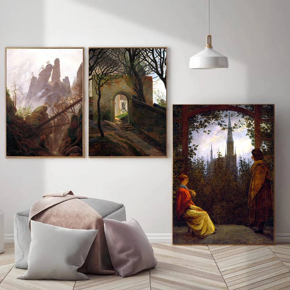 Caspar David Friedrich Classic Oil Painting Poster Landscape Portrait Vintage Wall Art Canvas Painting Romanticism Home Decor