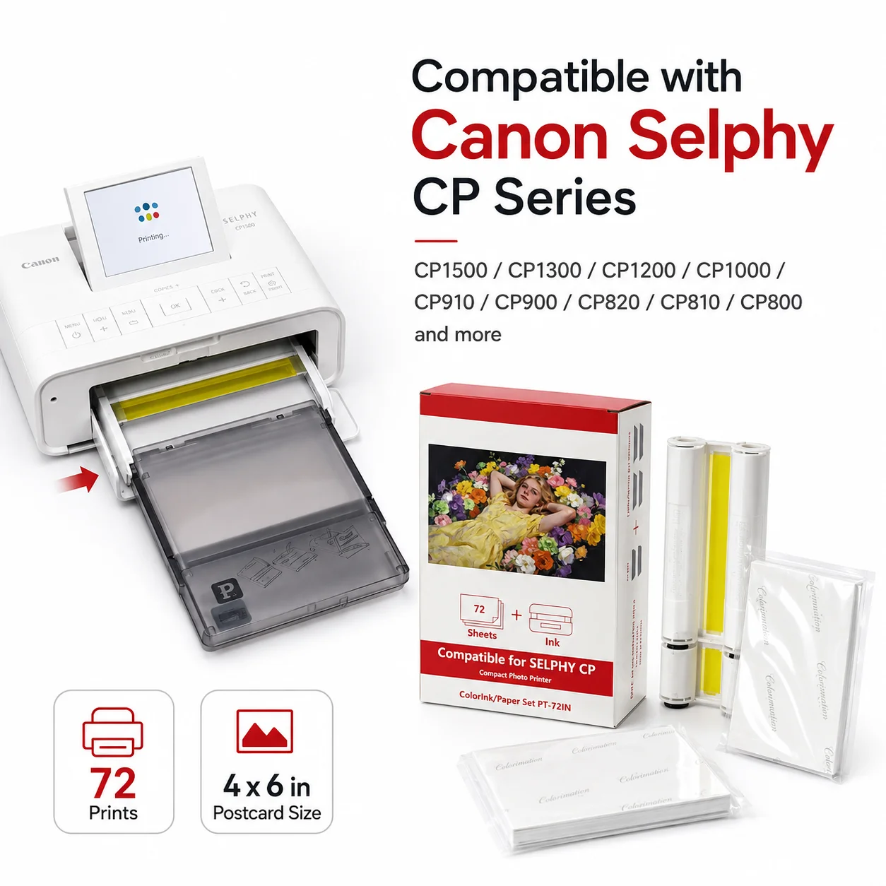 High Definition Photo Display Paper Single Print Water Resistant for Canon Selphy CP Ink Set Compatible Waterproof Printing