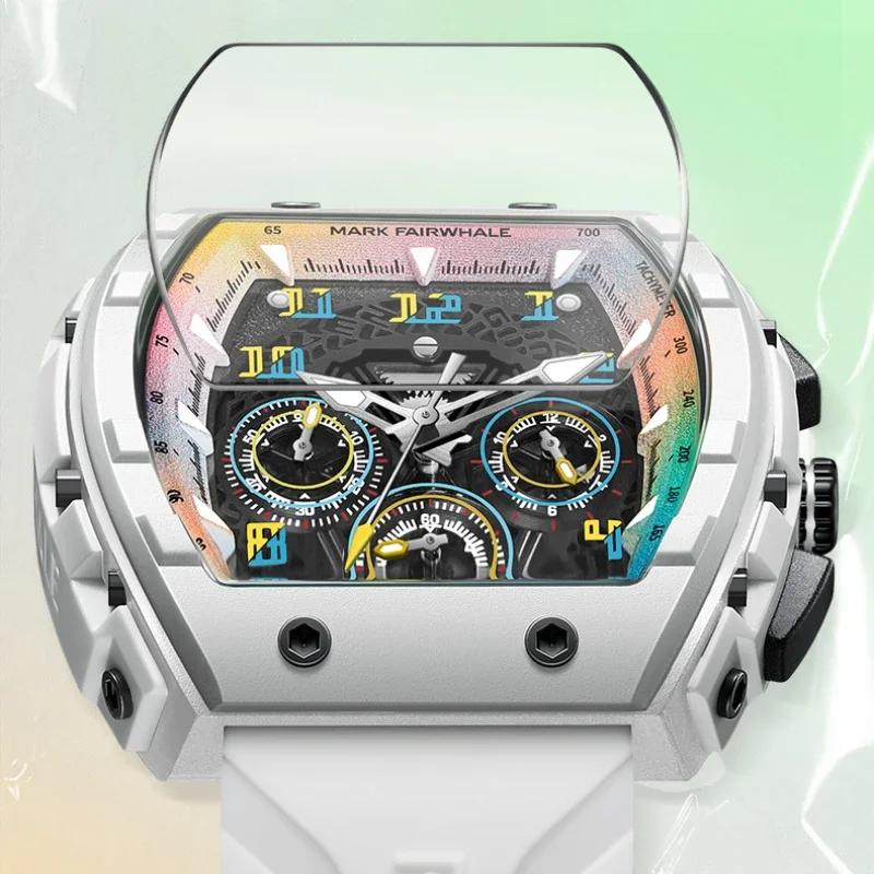 Mark Fairwhale 5001 Orologio casual alla moda da uomo Luminoso quadrante al quarzo impermeabile Cinturino in silicone Relógios Masculino