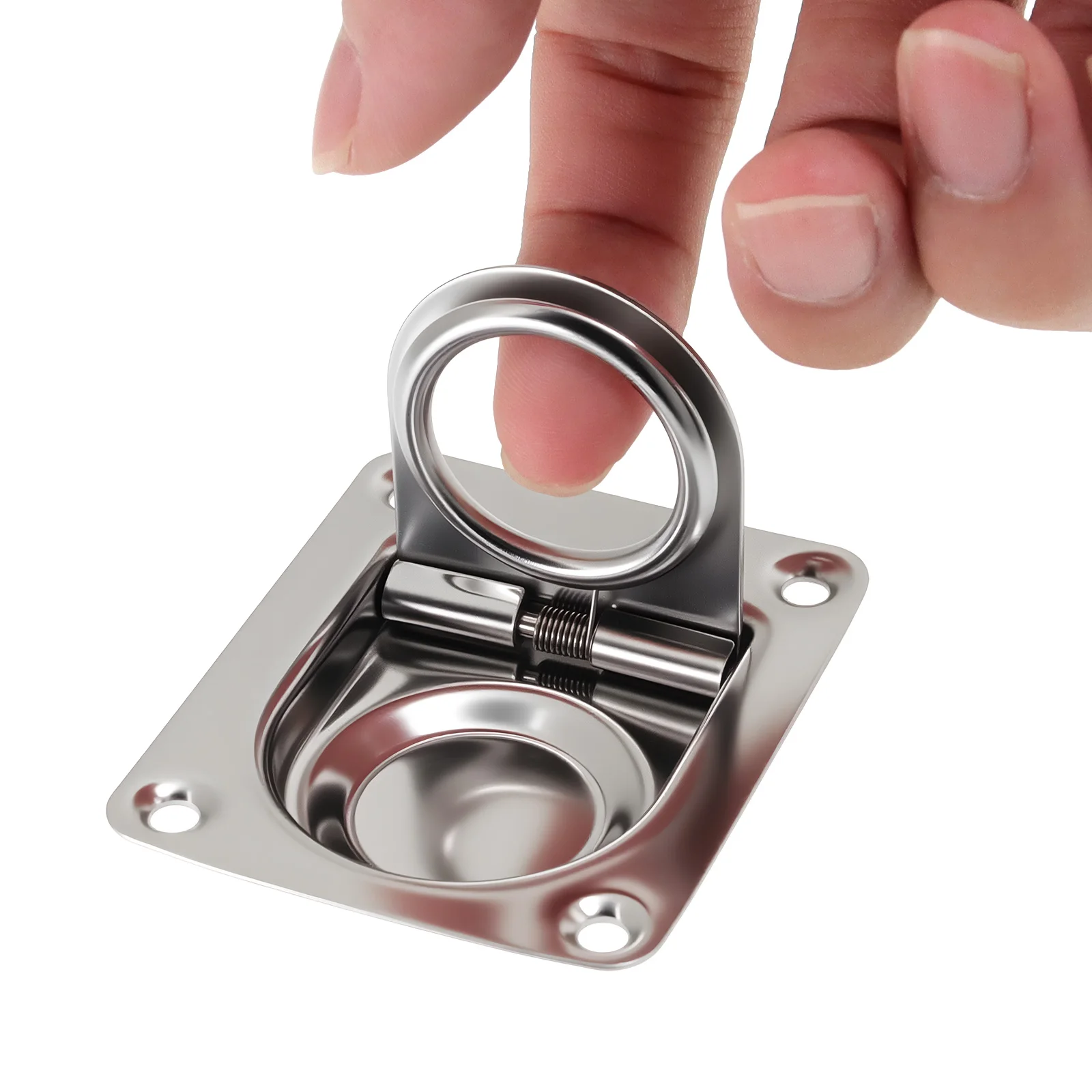 65*55 مللي متر دائم مركبة بحرية الفولاذ المقاوم للصدأ خزانة حلقة سحب مقبض يخت تحميل فلوش رفع مقبض 2.5 "قارب راحة يفقس