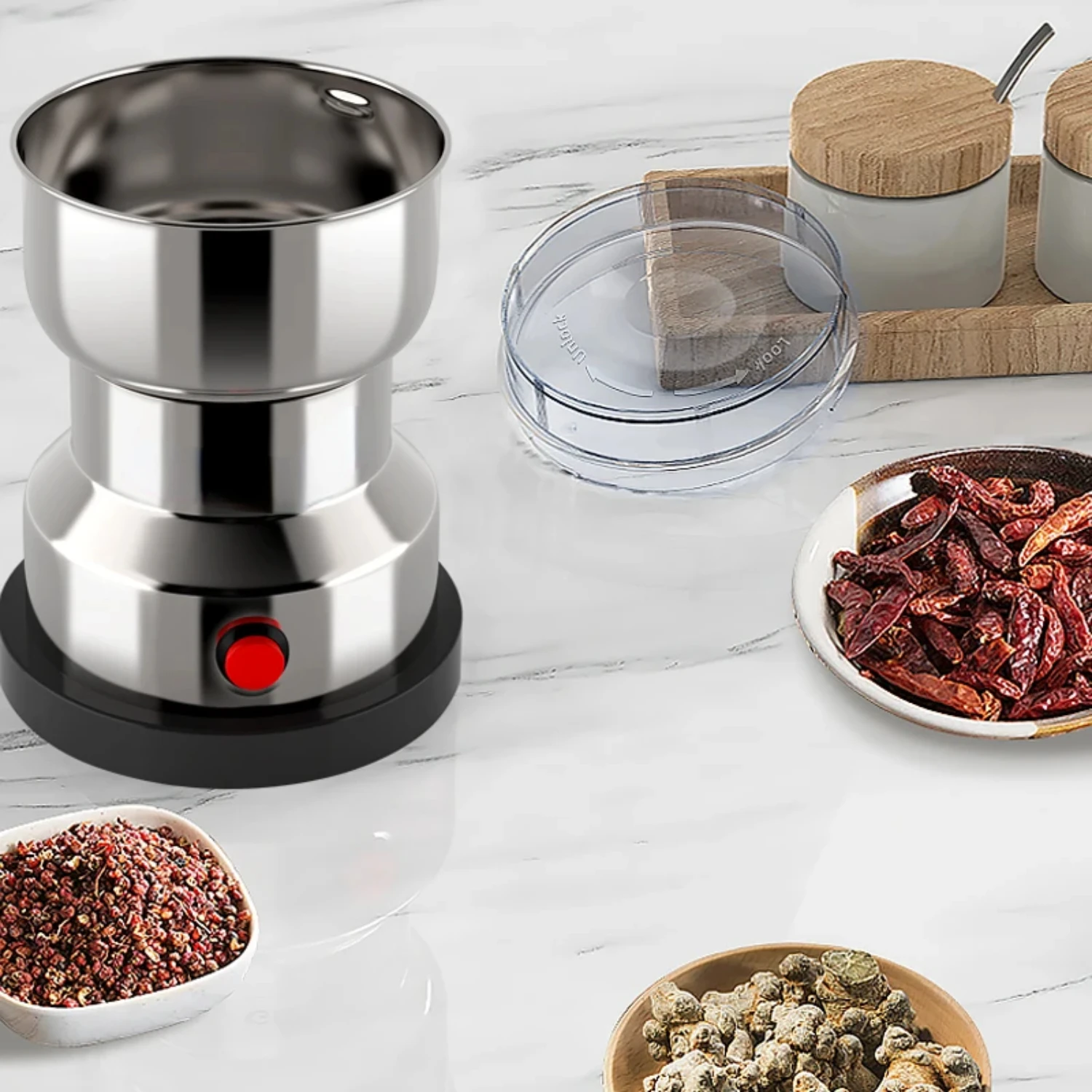 

Powerful Multifunctional Household Coffee Grinder for Kitchen - Ideal for Quick Grinding of Cereals, Nuts, Beans, and Spices - V