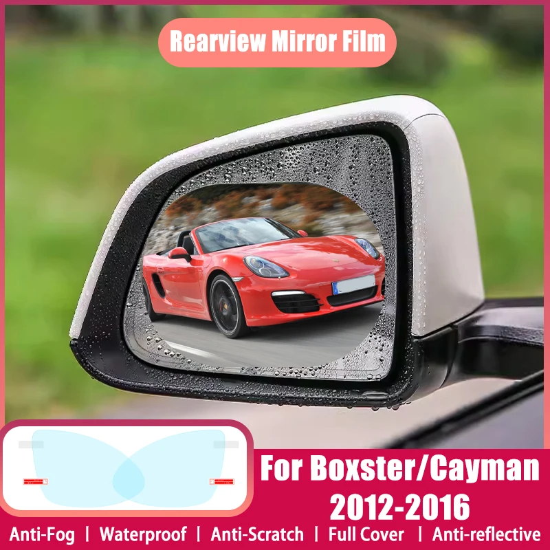 Full Cover Protective Anti-Fog Film 2x For Porsche Boxster Cayman 981 2012-2016 Car Rearview Mirror Rain Waterproof  Accessories