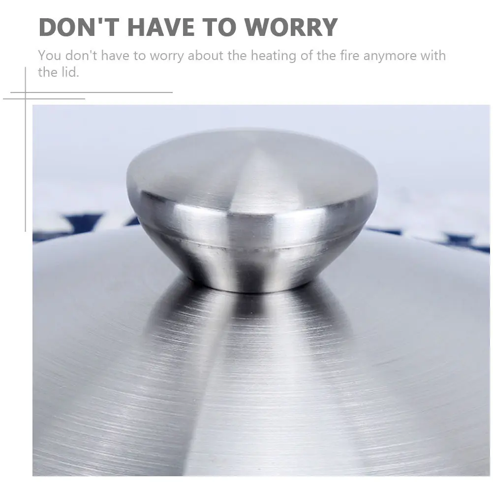 1Pcs Thickened Stainless Steel Pot Lid Heat Resistant Non-Slip Edge Pressure Balance Vent for All Cookware Types Kitchen Gadget