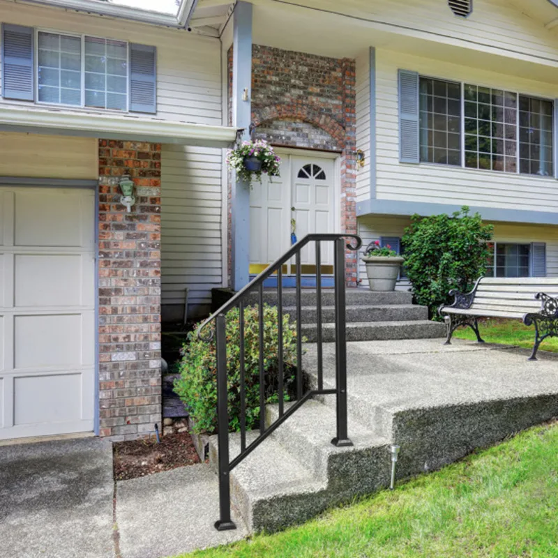 Handrails for Outdoor Steps Fit 2 Steps Outdoor Stair Railing  Porch Railing Transitional Handrails Concrete Steps durability