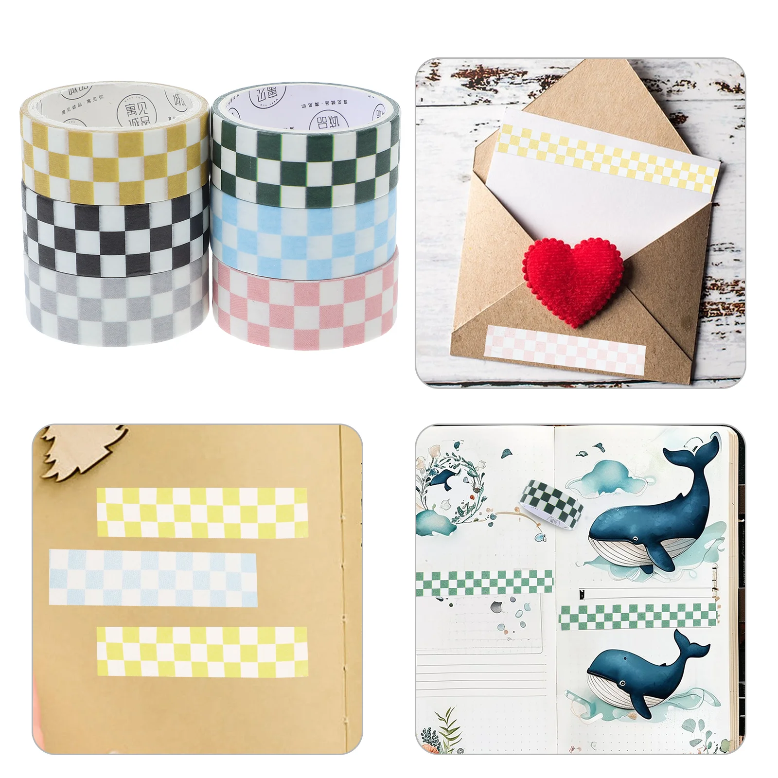 Briefpapier Geruit Washi DIY-papiertape Plakboek Decoratieve tapes Gekleurde stickers