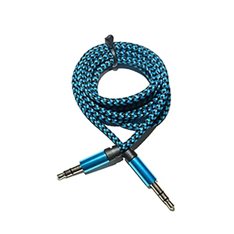 New 3.5mm Audio Cable Colorful Weaving Public To Public Pair Recording Line Copper Wire Core Colour Digital Products Speaker