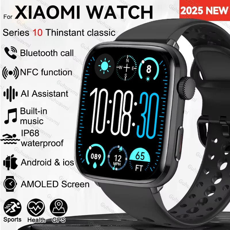 

Глобальная версия Bluetooth-вызов Смарт-часы Мужчины HD AMOLED Экран GPS Спортивная трек Артериальное давление Сердечный ритм Здоровье Г-жа Смарт-часы