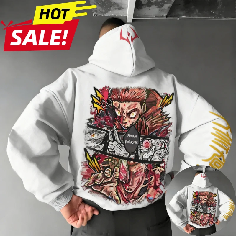 Jujutsu Kaisen Itadori Yuji Harajuku ropa de calle hombres Vintage Sudadera con capucha invierno mujeres Sudadera con capucha de gran tamaño Top de manga larga Y2k