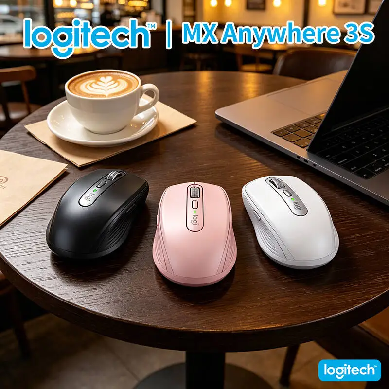 Logitech MX Anywhere 3S Travel Mouse - 8K DPI Glass Tracking, MagSpeed Scroll, Quiet Clicks, USB-C Charging