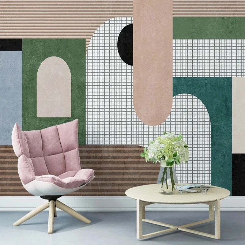 Papel tapiz de tamaño personalizado para sala de estar, Mural de fotos 3D abstracto, cuadrícula geométrica, arte de fondo para dormitorio, pintura