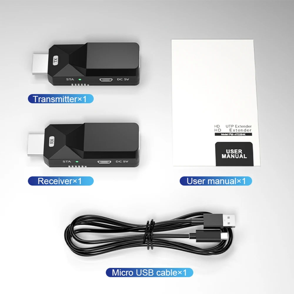 50m HDMI-Compatible Extender over Cat6 Ethernet Cable 1080P to RJ45 Repeater Extender Video Lossless Signal Transmit for PC HDTV