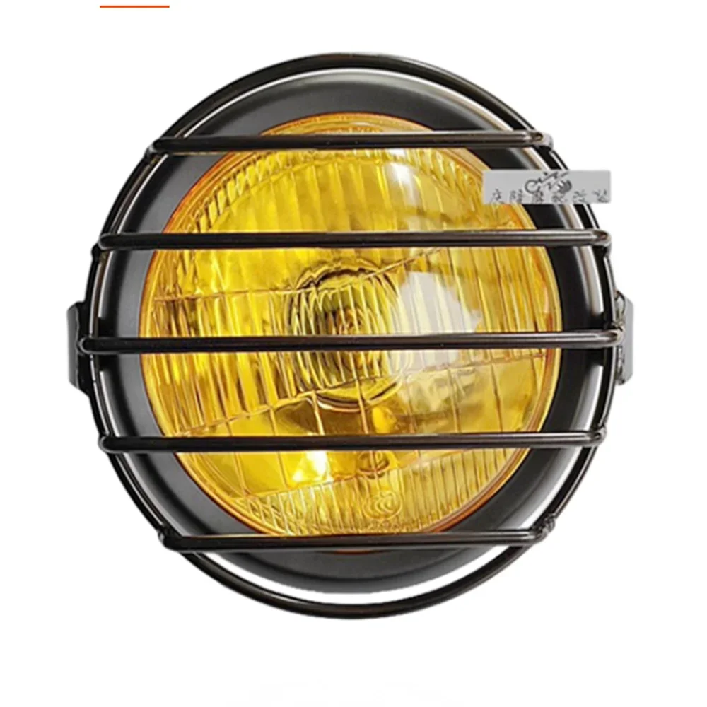 

Headlight modification For Honda/Haojue/Suzuki GN125 CG125 motorcycle retro metal with mesh cover round light 5.7-inch headlight