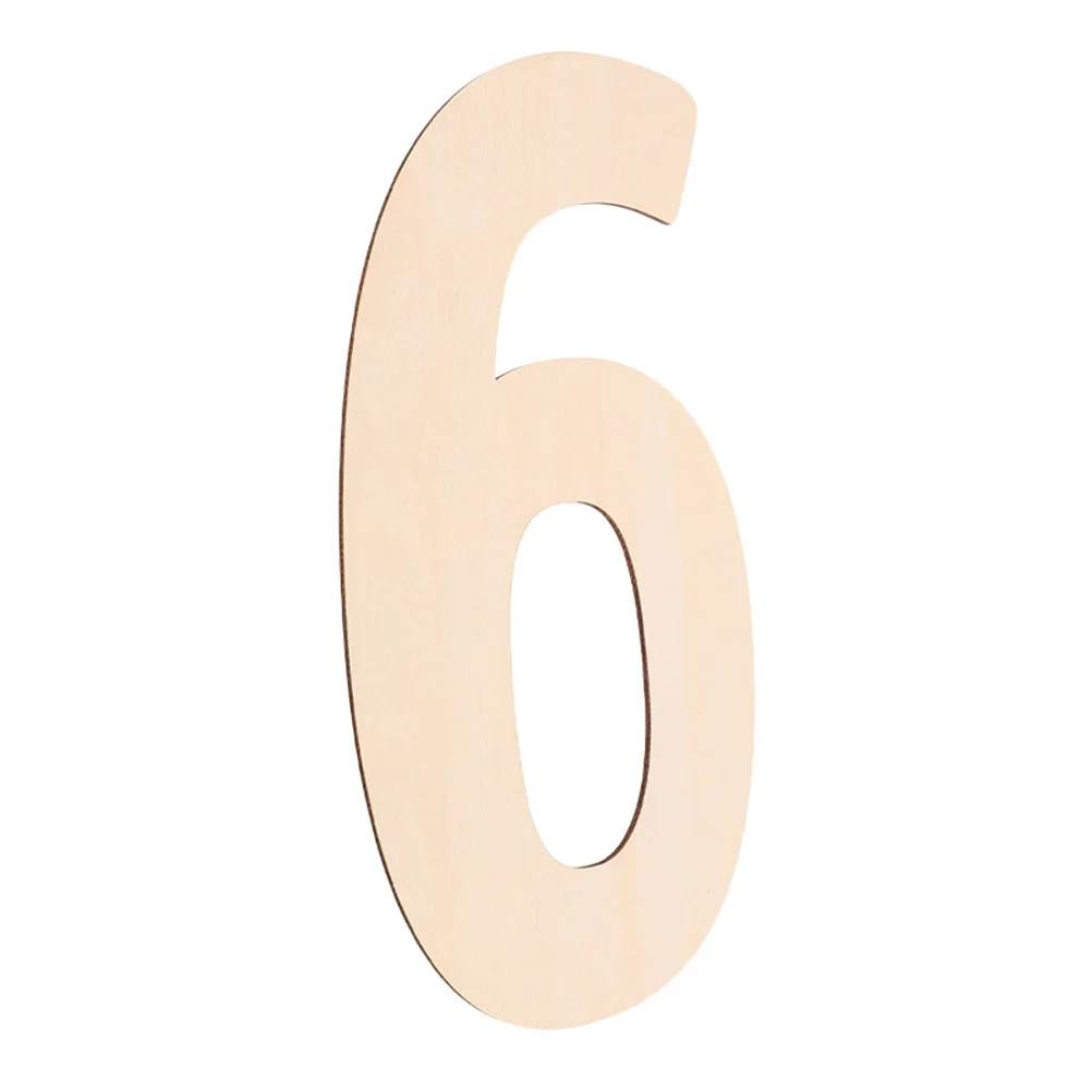 

1pcs Number Plaque Unfinished Wooden Signs Diy Wood Drawing Pendant Graffiti Slices Craft Ornament Party Supplies Handicraft