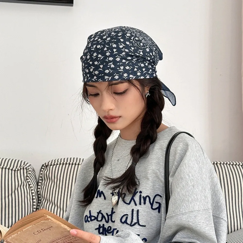 

Модный шарф для волос 58x58 см, дышащая мягкая повязка на голову, универсальный винтажный квадратный шарф