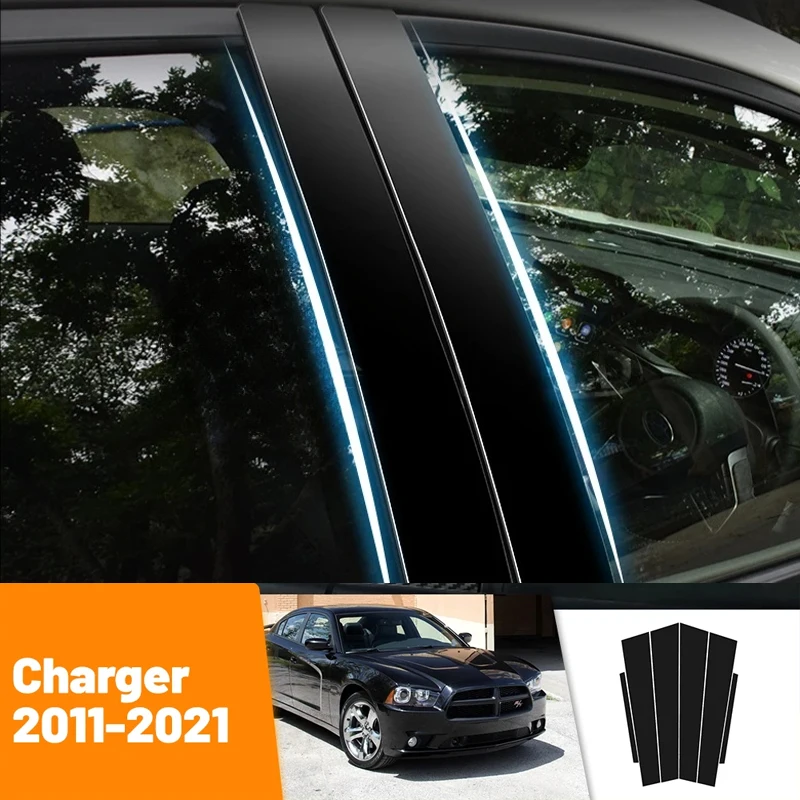 

For Dodge Charger 2011-2021 2012 2013 2014 2015 2016 Carbon Fiber Window Door Column Deal B C Pillar Post Cover Trim Sticker