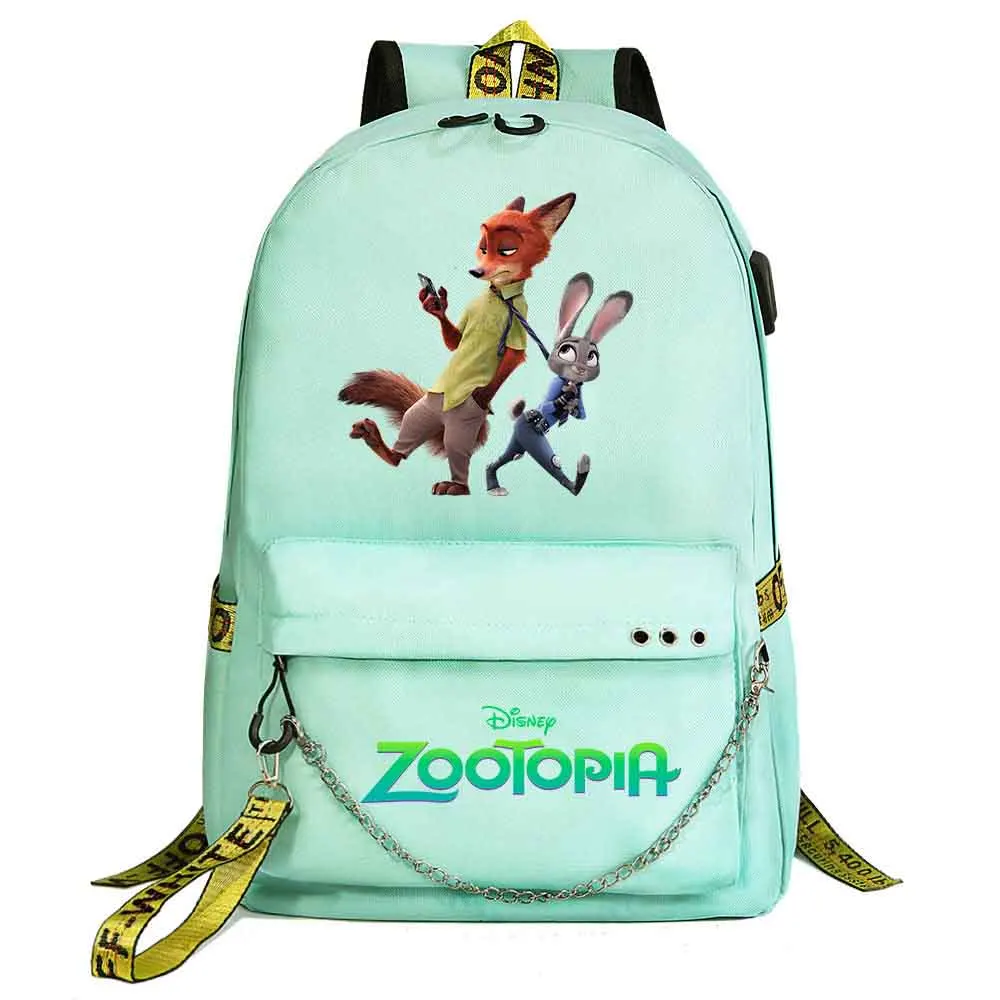 

MINISO Zootopia Judy Nick USB рюкзак школьная сумка рюкзак для ноутбука женский мужской рюкзак дорожные рюкзаки рюкзак с цепочкой Mochilas