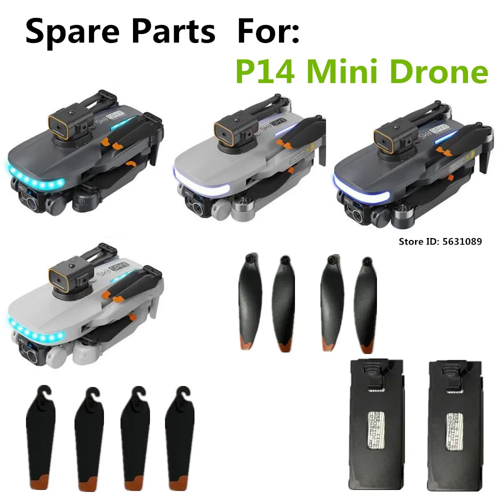 3.7V 1800mAh Battery / Propeller Maple Leaf For P14 Mini Drone P14 Max Drone Parts 3.7V 2000mAh