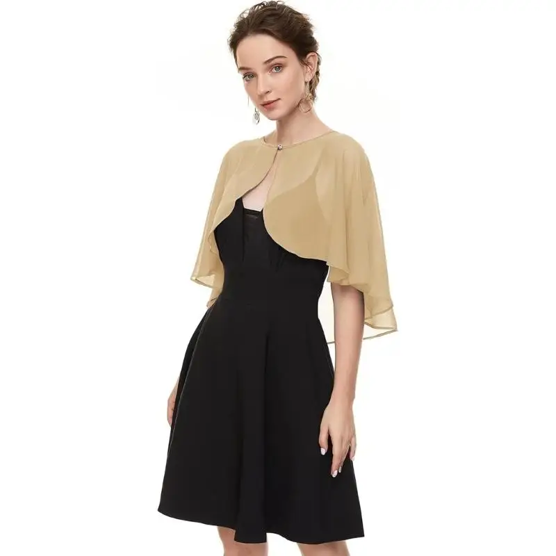 A52E Breathable Sleeveless Wedding Dress Scarf With Single Button Closure Spring and Summer Wear