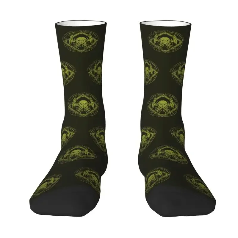 Cute Printing Lovecraft Mythos Cthulhu Socks for Men Women Stretchy Summer Autumn Winter Crew Socks