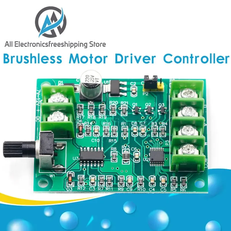 5V 12V Brushless DC Motor Driver Controller Board with Reverse Voltage Over Current Protection for Hard Drive Motor 3/4 Wire