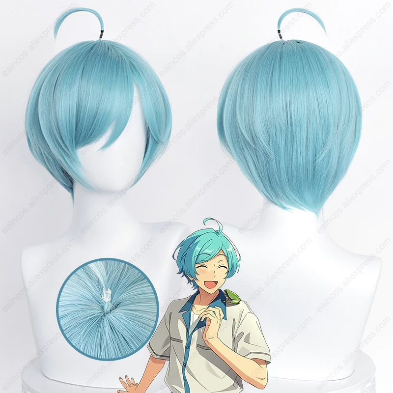 

ES Kanata Shinkai Cosplay Wig 30cm Short Hair Heat Resistant Synthetic Wig Simulated Scalp Wigs