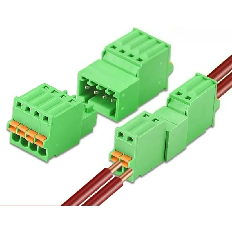 1Pairs 2EDGKDP-2.5mm 2p-24p Spring type press type terminal block 15EDGKDR solderless air butt plug type
