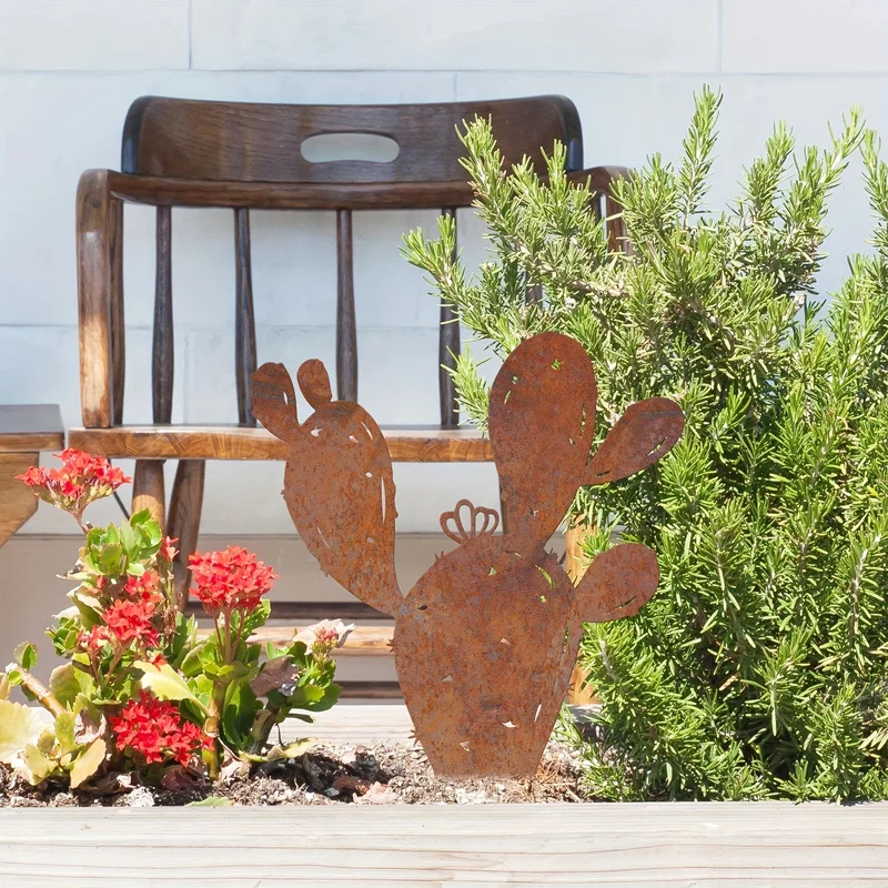 Metal cactus garden sign - Outdoor Desert-Themed Garden Art，The perfect choice for Thanksgiving decorations
