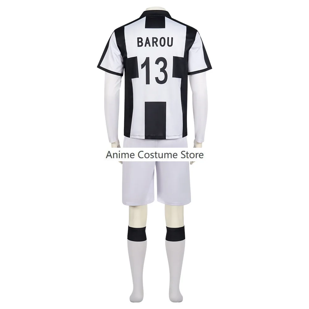 أنيمي الأزرق قفل بارو شوي زي تأثيري مع شعر مستعار ، 13 جيرسي ، أسود وأبيض زي كرة القدم ، مجموعة كاملة ، الكبار رجل لقاء بدلة رياضية