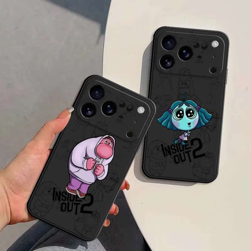 

Disney Inside Out Zootopia Phone Case For Apple iPhone 17 Air 16 16E 15 14 13 12 11 Pro Max Plus Black Soft TPU Cover